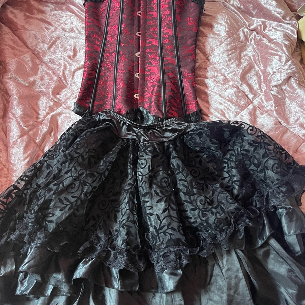 Red and Black Corset Dress
